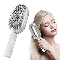 Massage Hair Brush Round Detangling knotted Curly Hair Self Cleaning Hair Brush Unique Design