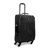 Packs Travel - Bancroft Traveler Soft Sided Carry On Luggage Suitcase with Spinner Wheels 21-Inch - 100% Full Grain Vegan Leather, Metal Zippers, Telescopic Handle - TSA & Airline Approved (Lux Black)