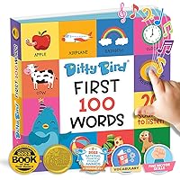 DITTY BIRD First 100 Words | Interactive Books for Toddlers 1-3 | Educational Sound Books for 1 Year Old with Songs, Sounds and Fun Facts | Improve Vocabulary Skills