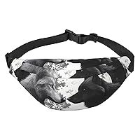 Wolves Love Under The Moon Wild Animal Print Fanny Packs for Women Men Crossbody Waist Bag Waterproof Belt Bag with Adjustable Strap