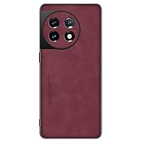 Ultra -Thin Case for OnePlus 12 Pro/12 Skin -Friendly Leather Protective Cover Anti-Scratch Lens Protection Soft Case (Red,12Pro)