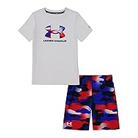 Under Armour boys Swim Volley Set, Short Sleeve Shirt & Matching Shorts, Lightweight & Breathable