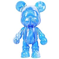 COokx HANDA Creative DIY Fluid Bear Painting Kit Teddy Bear with Acrylic Paints. Home Decorations Handmade Doll Figurine Toys Gift for Birthday Valentines (13 inch, Blue+White)