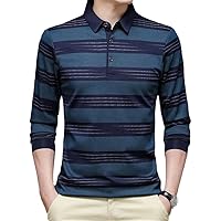 Autumn Polo Shirt for Man Long Sleeve Striped Shirts Spring Streetwear Slim Fit Golf Polo Shirt Pullover