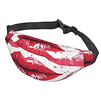 Fanny Pack For Men Women Casual Belt Bag Waterproof Waist Bag Lips Running Waist Pack For Travel Sports