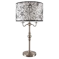 A6312T-A Sisel Contemporary Table Lamp with Decorative Shade, 29-Inch, Brushed Nickel