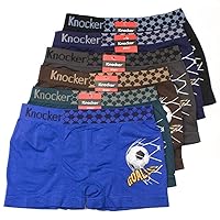 6 Knocker Kids Underwear Seamless Boxer Briefs Cartoon Boys Underwear S 5-7years Blue