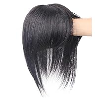 Human Hair Clip on Bangs Wiglet Wig Topper, Wiglet Hairpieces for Thinning Hair for Women, 12