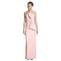 Adrianna Papell Women's Strapless Bow Detail Front Knit Crepe Column Gown