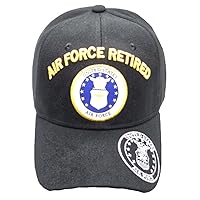 Air Force Retired (Emblem) (Emblem auf Rechnung) Baseballkappe (schwarz), Schwarz, 0-1