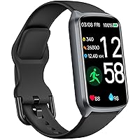 Health Fitness Tracker with 24/7 Heart Rate, Blood Oxygen, Blood Pressure, Sleep Tracker, 5ATM Waterproof Activity Trackers with Step Tracker, Pedometer (S & L Bands Included)