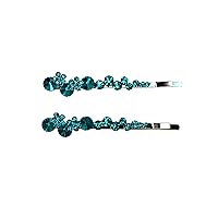 Faship A Pair Of Malibu Blue Swarovski Crystal Floral Hair Clips Pins 2 Pcs