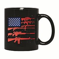 Gift for 2nd Amendment Supporters US Flag Gun Rights 11oz 15oz Black Coffee Mug