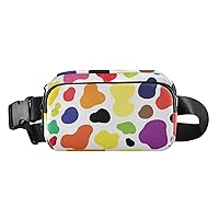 Colorful Cow Fanny Packs for Women Everywhere Belt Bag Fanny Pack Crossbody Bags for Women Girls Fashion Waist Packs with Adjustable Strap Waist Bag for Outdoors Sports Travel Shopping