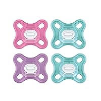 MAM Comfort Baby Pacifier, 100% Lightweight Silicone Pink/Purple/Blue (4 Count)