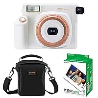 Fujifilm INSTAX Wide 300 Instant Film Camera, Camera Toffee/Cream + 20-Pack Instax Wide Instant Color Print Film + Slinger Shoulder Bag