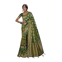 green Indian Wedding Heavy Royal viscose Silk Bridal zari Sari Designer Silk saree Blouse 3395