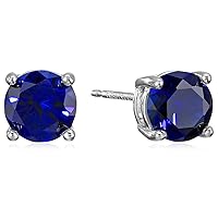Amazon Essentials Sterling Silver Round Birthstone Stud Earrings