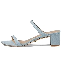 Stuart Weitzman Aleena 50 Block Slide Heels for Women - Leather Upper and Lining, Sleek Straps Design, and Rubber Outsole
