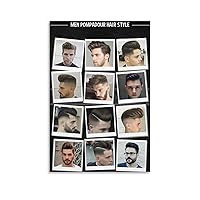 GEBSKI Modern Barber Shop Salon Hair Cut for Men Chart Poster (3) Canvas Painting Posters And Prints Wall Art Pictures for Living Room Bedroom Decor 12x18inch(30x45cm) Unframe-style