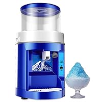NEWTRY Commercial Ice Shaver Automatic Large Capacity Snow Cone Maker Thickness Adjustable Ice Shaving Machine Shaved Ice Crusher (220V)