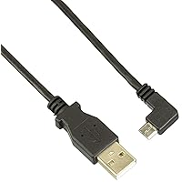 StarTech.com 1m 3 ft Micro-USB Charge-and-Sync Cable - Right-Angle Micro-USB - M/M - USB to Micro USB Charging Cable - 30/24 AWG (USBAUB1MRA),Black
