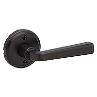 Kwikset Trafford Dummy Door Handle, Single Sided Lever for Closets, French Double Doors, and Pantry, Venetian Bronze Non-Turning Reversible Interior Push/Pull Lever, with Microban Protection