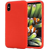 HR Wireless Apple iPhone X Rugged Silicone Cover Case - Red
