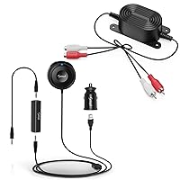 Bluetooth 5.0 Car Kit, AUX Bluetooth Adapter for Car with Ground Loop Noise Isolator for Handsfree Talking and Music Streaming,RCA Audio Noise Filter for Car Audio/Home Stereo System