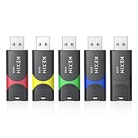 KEXIN Flash Drive 64GB USB 3.0 Flash Drive 64 GB Thumb Drive 5 Pack Memory Stick USB Drive Data Storage Jump Drive Colorful(64G 5-Pack)