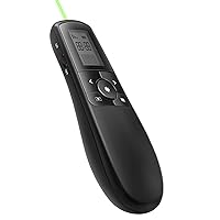 Amazon Basics Wireless Presenter, Green Laser with Timer, 2.4GHz, Lithium Battery Operated