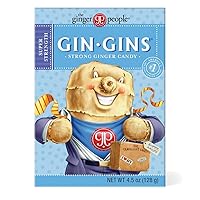 GIN GINS Super Strength Ginger Candy by The Ginger People – Anti-Nausea and Digestion Aid, Individually Wrapped Healthy Candy - Super Strength Ginger Flavor, 4.5oz Boxes- Pack of 12