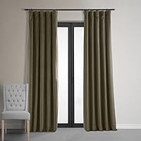 HPD Half Price Drapes Signature Velvet Thermal Blackout Curtains for Living Room 120 Inch Long (1 Panel) Rod Pocket Insulated Blackout Curtains for Bedroom Window Curtains, 50W x 120L, Denver Taupe