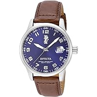 Invicta Men's I-Force 44mm Silver/Black/Blue Dial Stainless Steel with Brown/Black Leather Band,(Model: 12822, 12823, 15254)