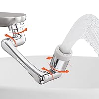 Spurtar 1440° Faucet Extender for Bathroom Sink, 2 Water Outlet Modes 1080° Rotatable Faucet Aerator + 360° Swivel Faucet Attachment Kitchen Faucet Extension, Tap Adjustment for Face Washing
