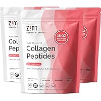 Zint Collagen Peptides Powder (48 oz Bundle, 3 x 16 oz, Best Value): Paleo-Friendly, Keto-Certified, Premium Hydrolyzed Collagen Protein Supplement Types I & III - Unflavored, Grass Fed, Non GMO