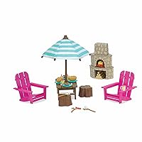 Li’l Woodzeez – Outdoor Patio Set – Play Food, Dollhouse Furnitures & Accessories – Pretend Play – Gift for Kids 3 Years +