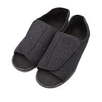 Men's Open Toe Diabetic Recovery Slippers, Adjustable Orthopedic Wide Width Walking Shoes for Arthritis Edema Swollen Feet Elderly Men