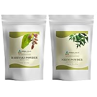 HERBAL HILLS Haritaki Fruit Powder and Neem Leaf Powder Pack 2 Combo
