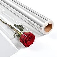 148 ft Clear Cellophane Wrap Roll (Folded 34 in x 148 ft) - Food Grade Specifications, 3 Mil Thick Crystal Clear Cellophane Wrapping Paper, for Gifts, Arts & Crafts, Flowers, Treats, Wrapping