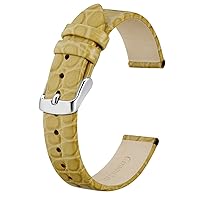 BISONSTRAP Leather Watch Straps, Soft Replacement Bands with Polished Buckle, 8mm 10mm 12mm 14mm 16mm 18mm 19mm 20mm