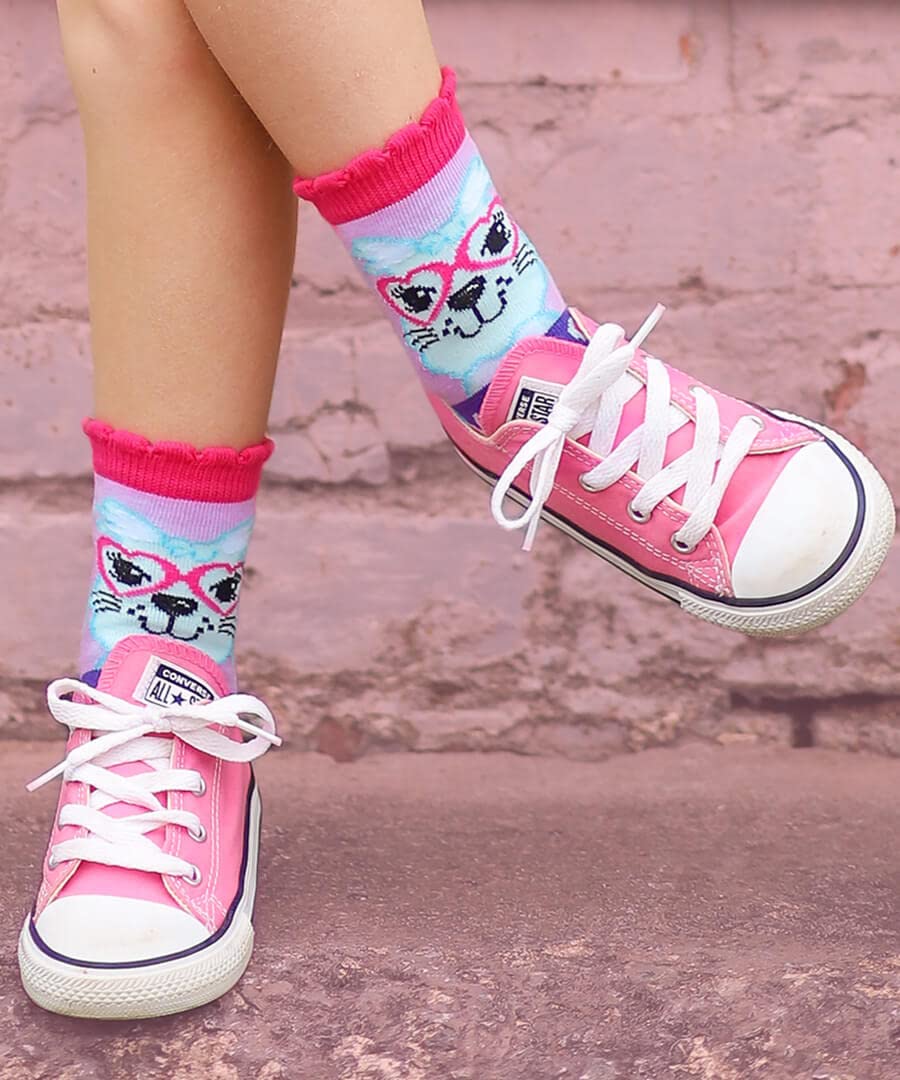 Jefferies Socks Girls Cute Animal Fashion Pattern Crew Socks 3 Pack