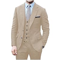 Men’s Tweed Herringbone Suits 3 Pieces Slim Fit Two Buttons Wool Blend Business Casual Tuxedos for Wedding Prom