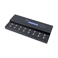 Standalone 1 to 15 USB Flash Drive Duplicator/Cloner/Eraser, Multiple USB Thumb Drive Copier/Sanitizer, System File/Sector-by-Sector Copy, 1.5 GB/min, 3-Pass Erase, LCD (USBDUPE115)