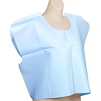 Avalon Standard Capes, Blue (Pack of 100) ― Tissue/Poly/Tissue ― Short-Sleeve, Open-Back Exam Capes ― Short, Disposable Medical Gowns ― Standard Size (30” x 21”) ― Latex-Free Medical Supplies (913)