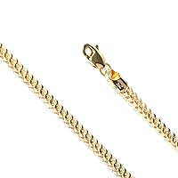 10K Real Soild Gold Franco Chain for Men, Pure Foxtail Chain Necklace, Gold Necklace for Women, Handmade Gold Chain, Franco Gold Link Chain for Men and Women Made in Italy(1-5mm 16, 18, 20, 22, 24, 26, 28, 30 Inch)