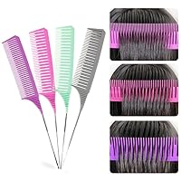 3pcs Hairbrush Hair Styling Combs Tailed Comb Set Coloring Dyeing Comb Salon Tool Sectioning Highlighting Weaving Cutting Comb A