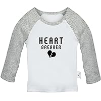 Heart Breaker Funny T Shirt, Infant Baby T-Shirts, Newborn Long Sleeves Graphic Tee Tops