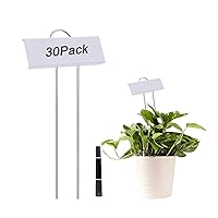 30pcs Plant Labels for Outdoor Garden Waterproof Plant Markers for Outdoor Plants, 11inch Metal Plant Tags and Labels Garden Markers for Seedlings Herbs Vegetable Greenhouse Gifts (White)