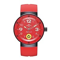Montjuic speed Mens Analog Quartz Watch with Silicone bracelet MJ1.1510.B, Red, Red